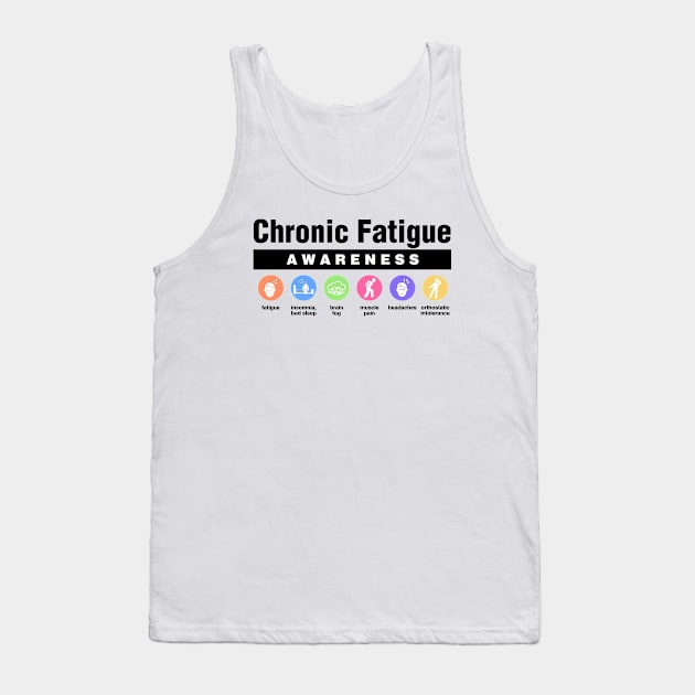 Chronic Fatigue Syndrome - Disability Awareness Symptoms Tank Top by Football from the Left